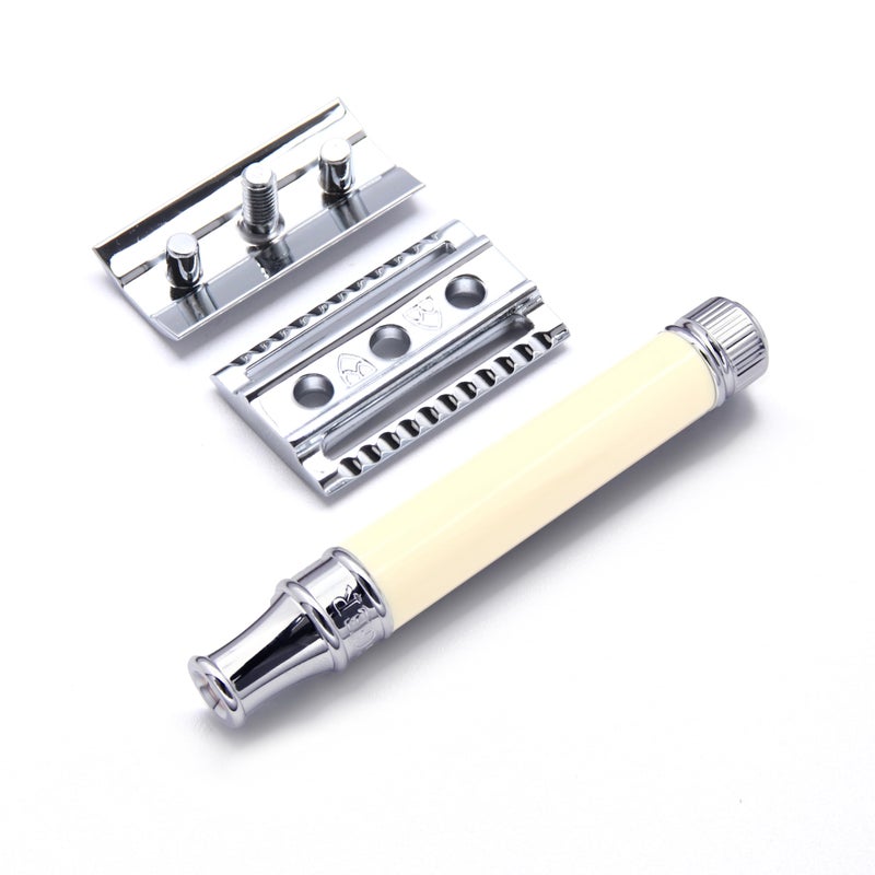 Edwin Jagger DE87BLAMZ Classic Double Edge Manual Eco-Friendly and Reusable Safety Razor for Men and Women for Shaving Cream or Soap Fits All DE Razor Blades (Imitation Ivory) - Image 4